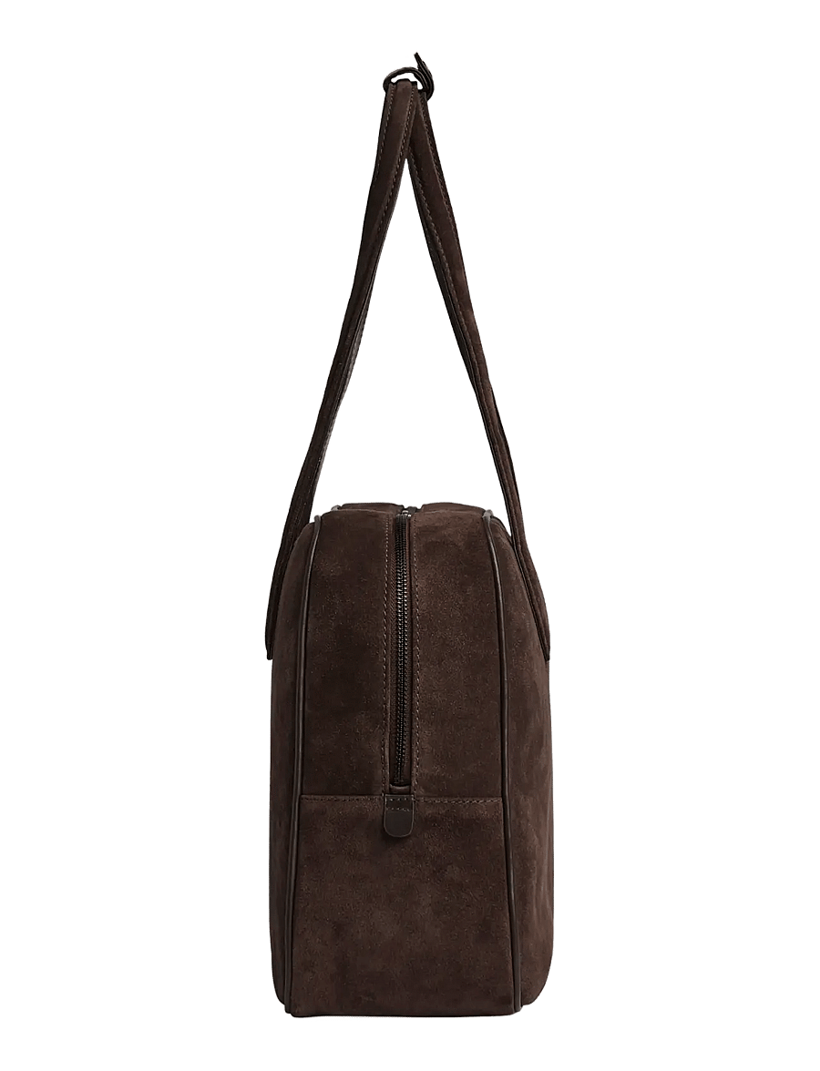 Markberg - ElaraMBG Work Bag, Suede - kandekotid - dark brown - 3