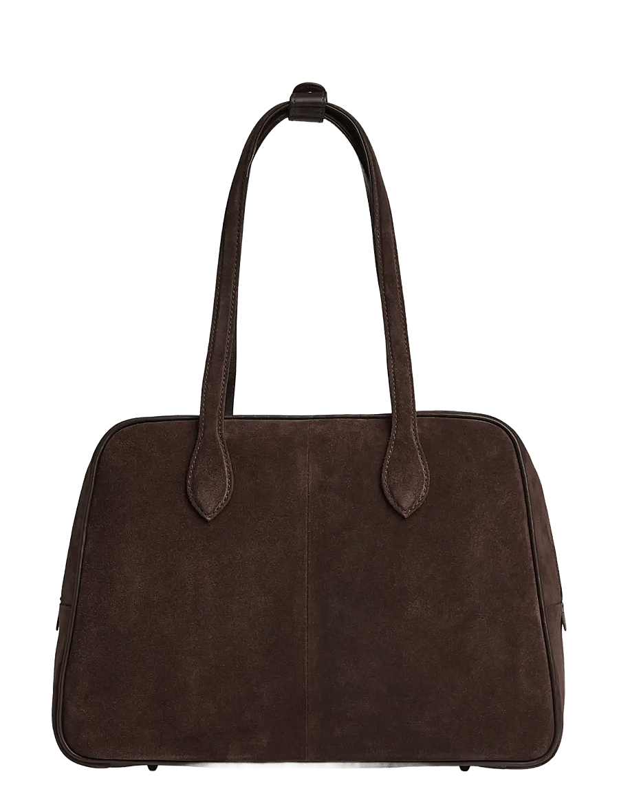 Markberg - ElaraMBG Work Bag, Suede - kandekotid - dark brown - 4