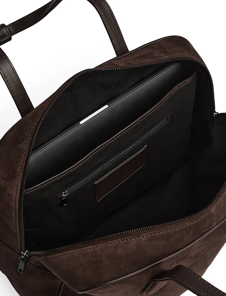 Markberg - ElaraMBG Work Bag, Suede - kandekotid - dark brown - 5