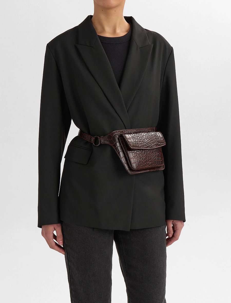 Markberg - ZayaMBG Belt Bag, Croco - moetrendid - espresso brown - 0
