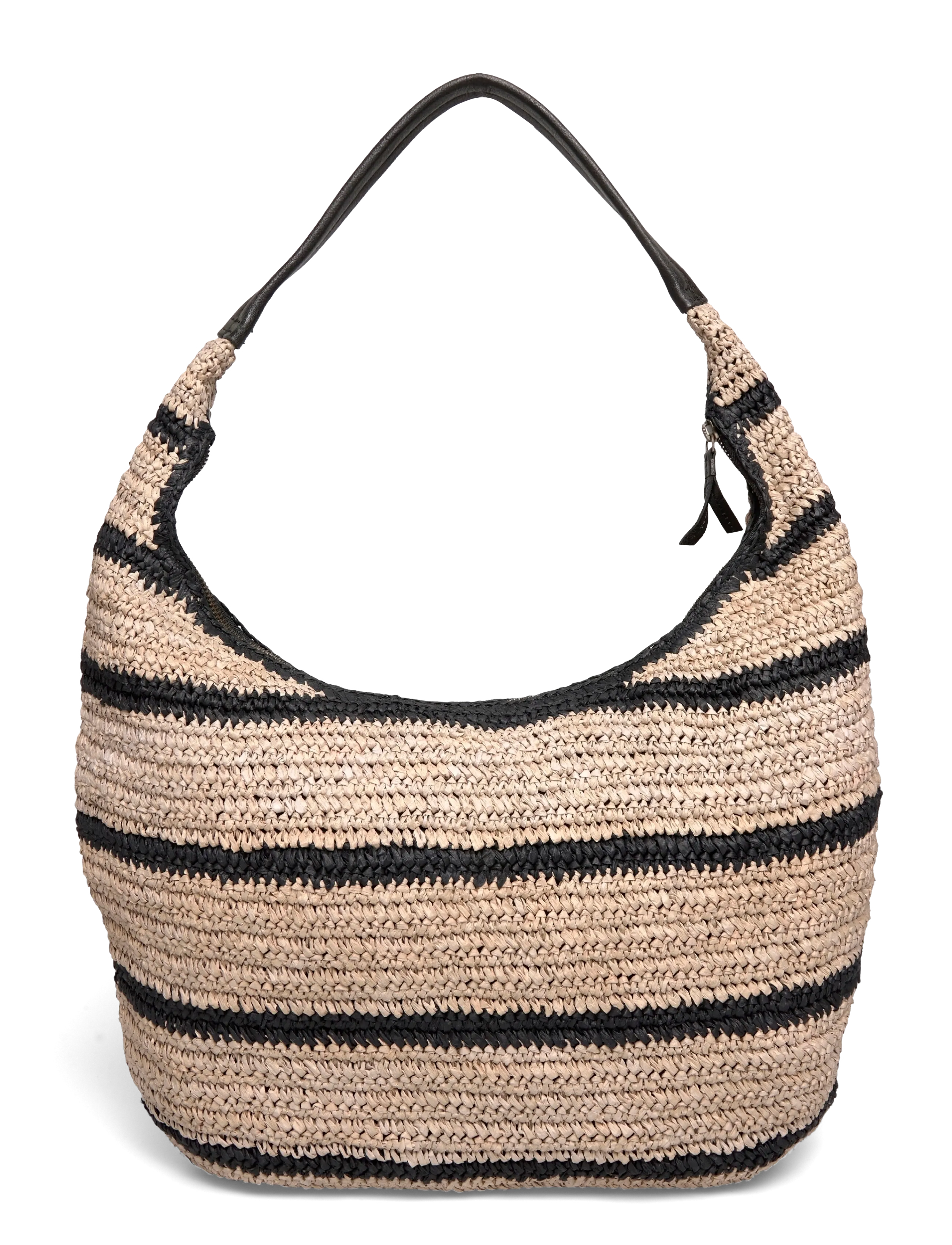 Markberg - SoleaMBG Bag, Raffia - modetrender - natural/black mix w/black - 2