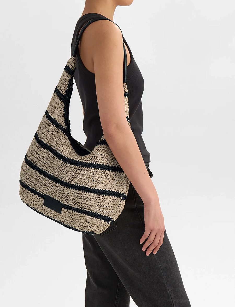 Markberg - SoleaMBG Bag, Raffia - modetrends - natural/black mix w/black - 0