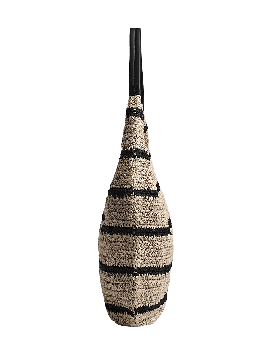 Markberg - SoleaMBG Bag, Raffia - modetrends - natural/black mix w/black - 4