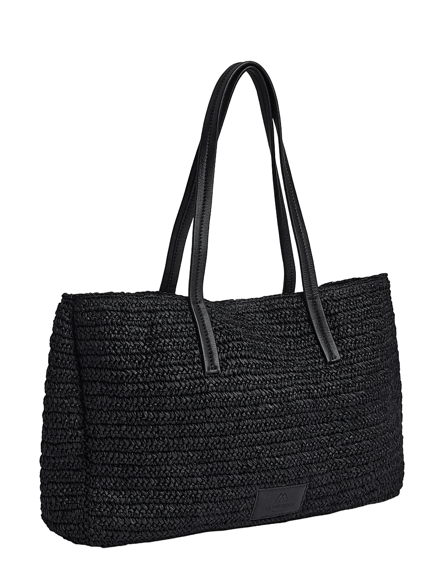 Markberg - AvaniMBG Shopper, Raffia - shoppere - black w/black - 1