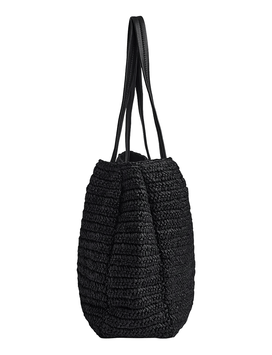 Markberg - AvaniMBG Shopper, Raffia - shoppere - black w/black - 2