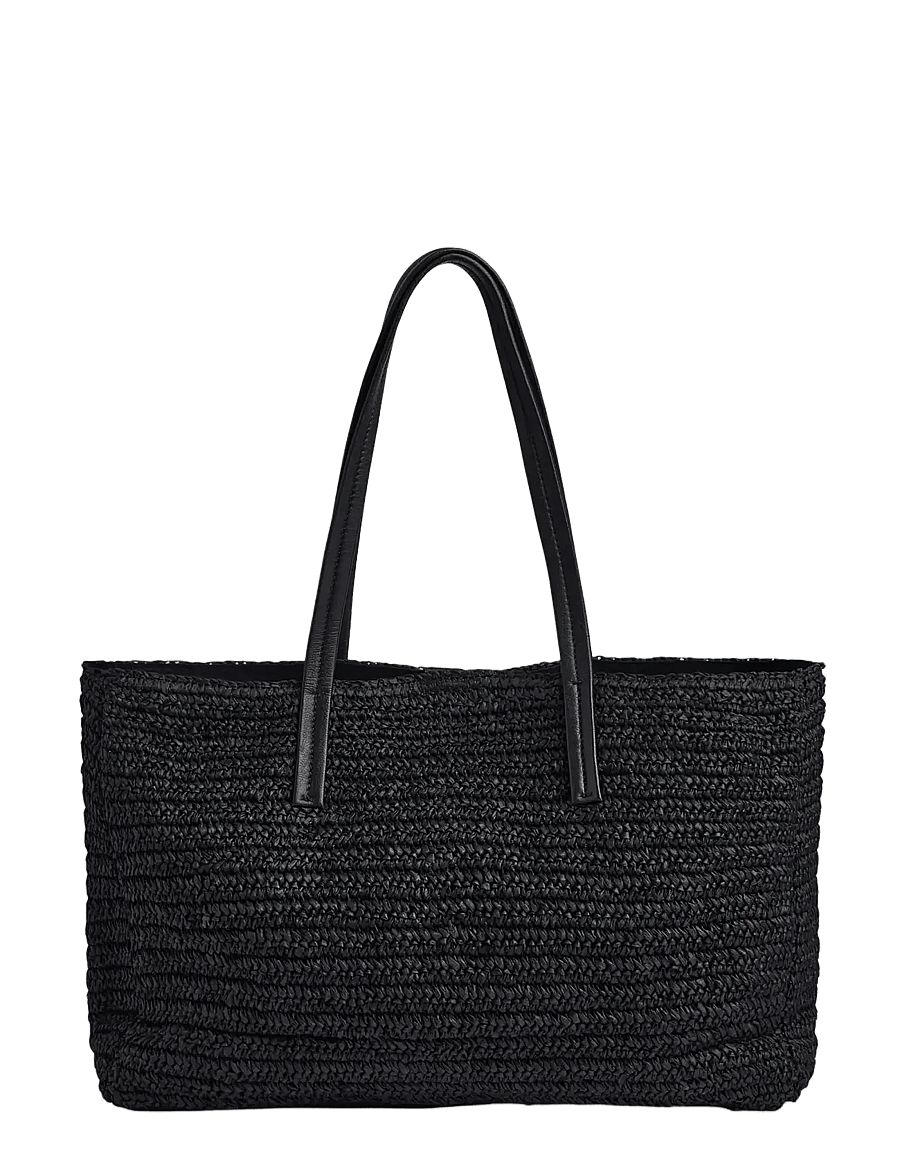 Markberg - AvaniMBG Shopper, Raffia - shoppere - black w/black - 3