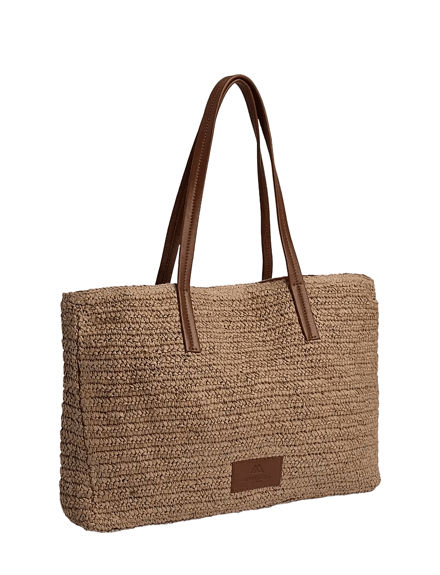 Markberg - AvaniMBG Shopper, Raffia - shoppere - natural w/cognac - 2