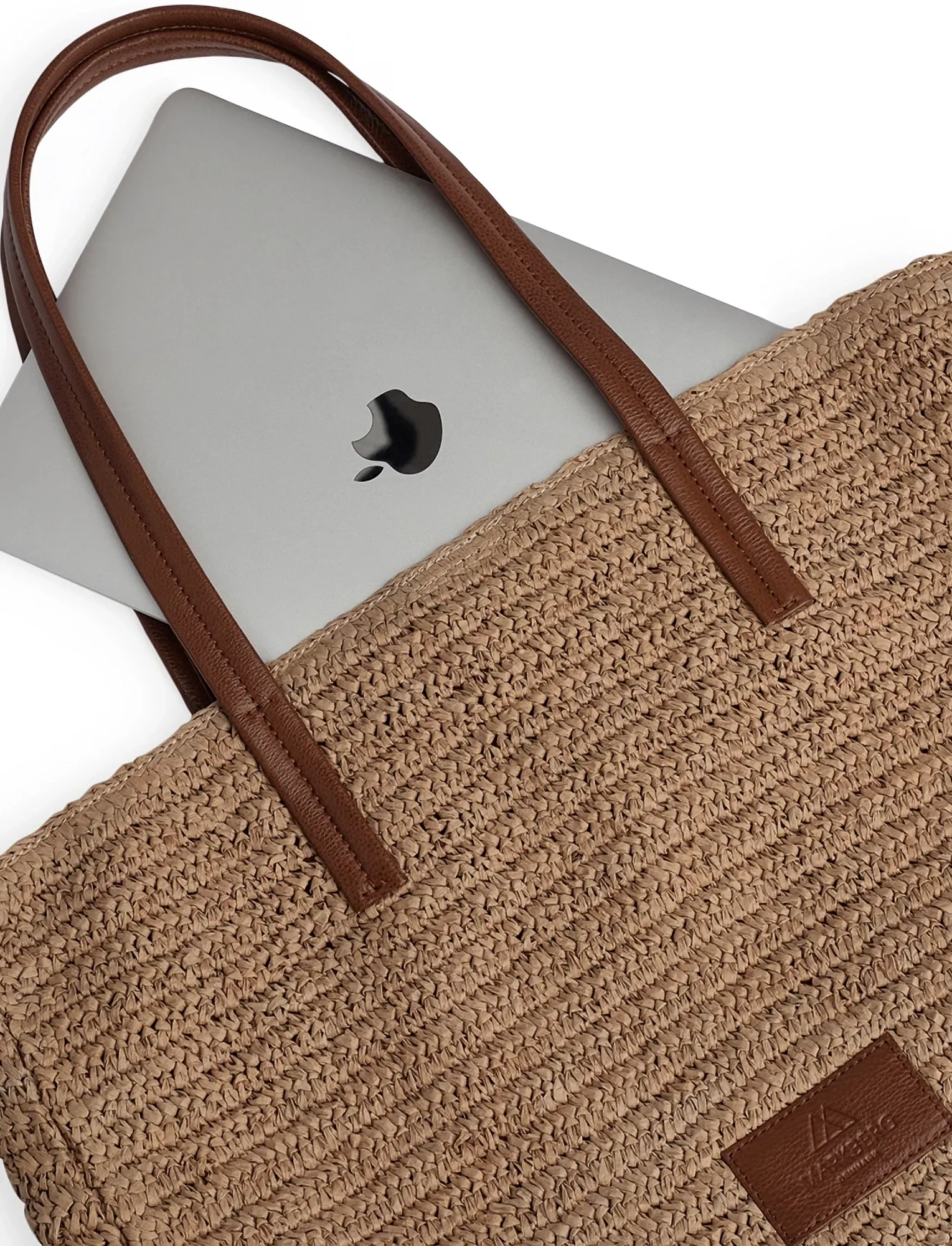 Markberg - AvaniMBG Shopper, Raffia - totes - natural w/cognac - 5