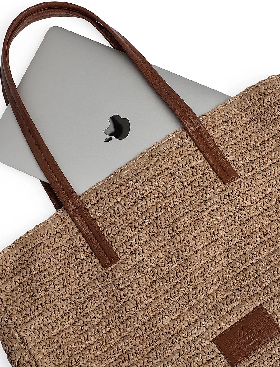 Markberg - AvaniMBG Shopper, Raffia - shoppere - natural w/cognac - 5