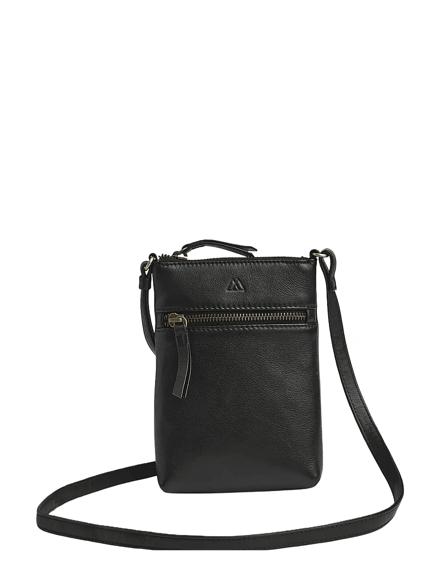 Markberg - AvenMBG Cross. Bag, Soft Vin. - modetrender - black w/br. gold - 0