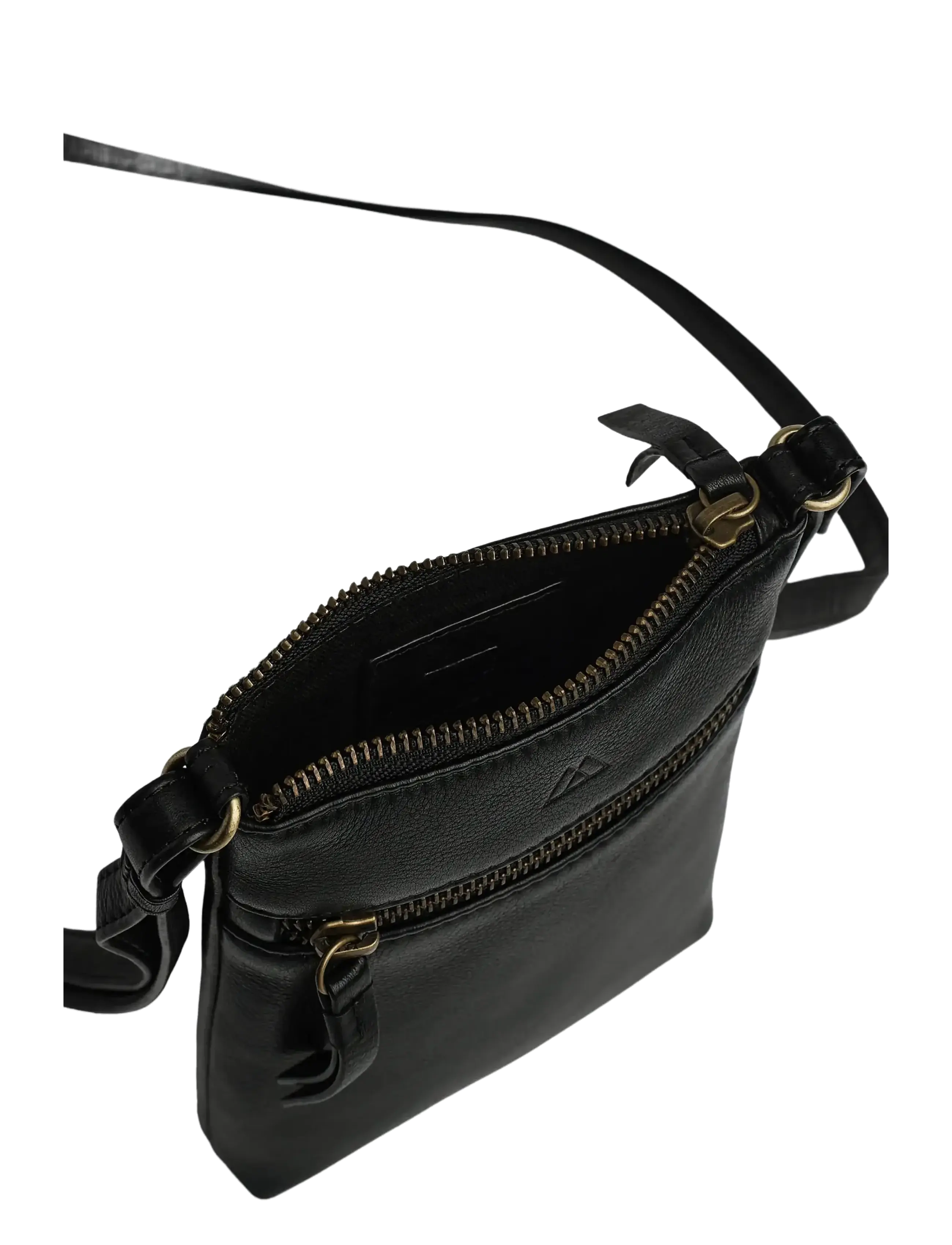 Markberg - AvenMBG Cross. Bag, Soft Vin. - modetrender - black w/br. gold - 1