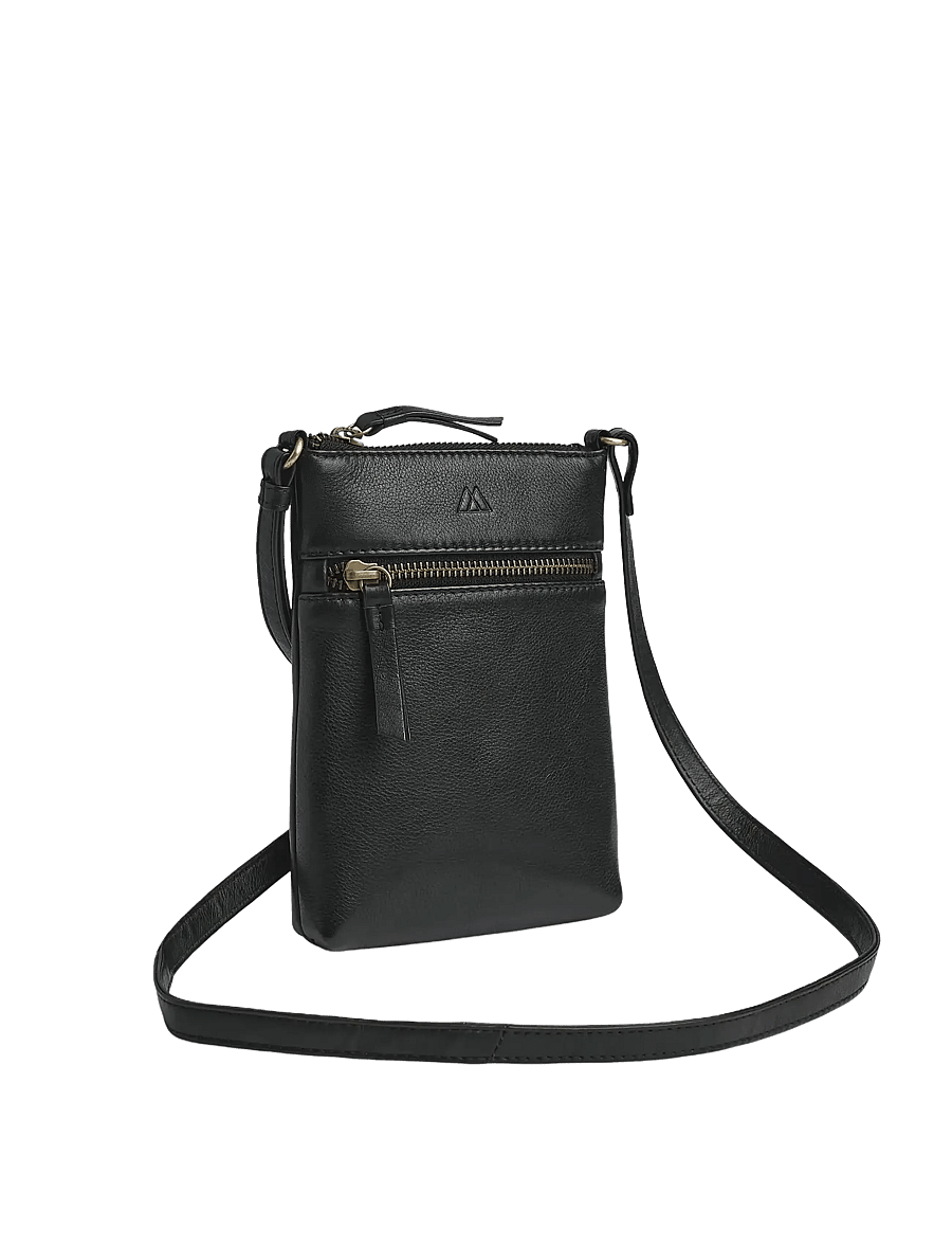 Markberg - AvenMBG Cross. Bag, Soft Vin. - modetrender - black w/br. gold - 2