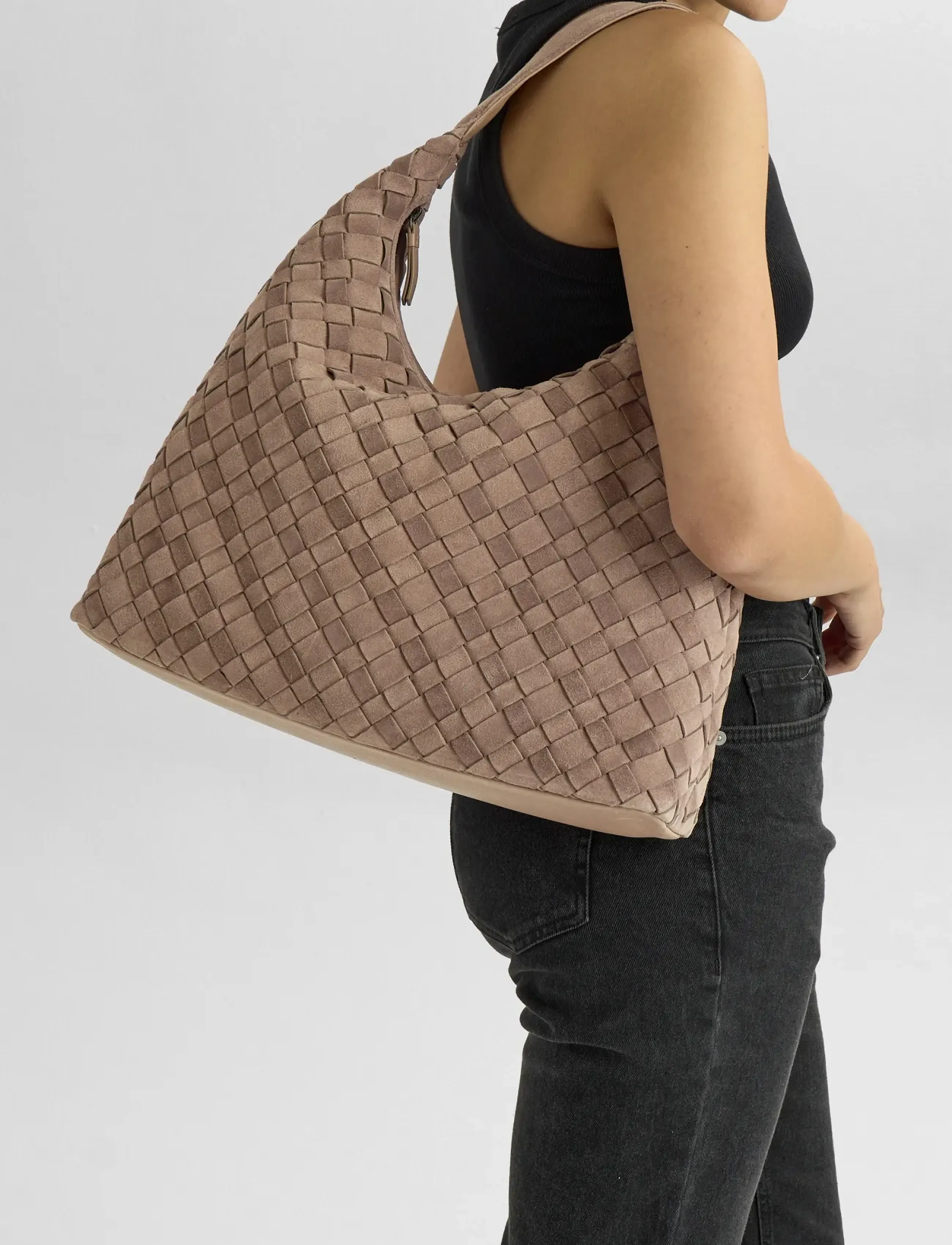 Markberg Zoenambg Bag, Suede Weave, One Size, Bags, Beige - Small Shoulder Bags-crossbody Frauen