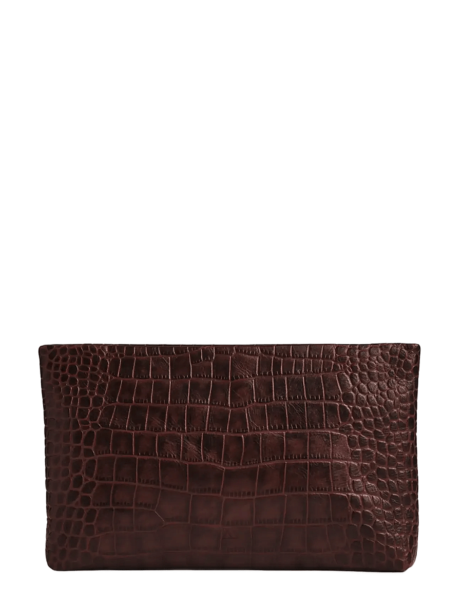 Markberg - IlaMBG Clutch, Croco - kuvertväskor - espresso brown - 0