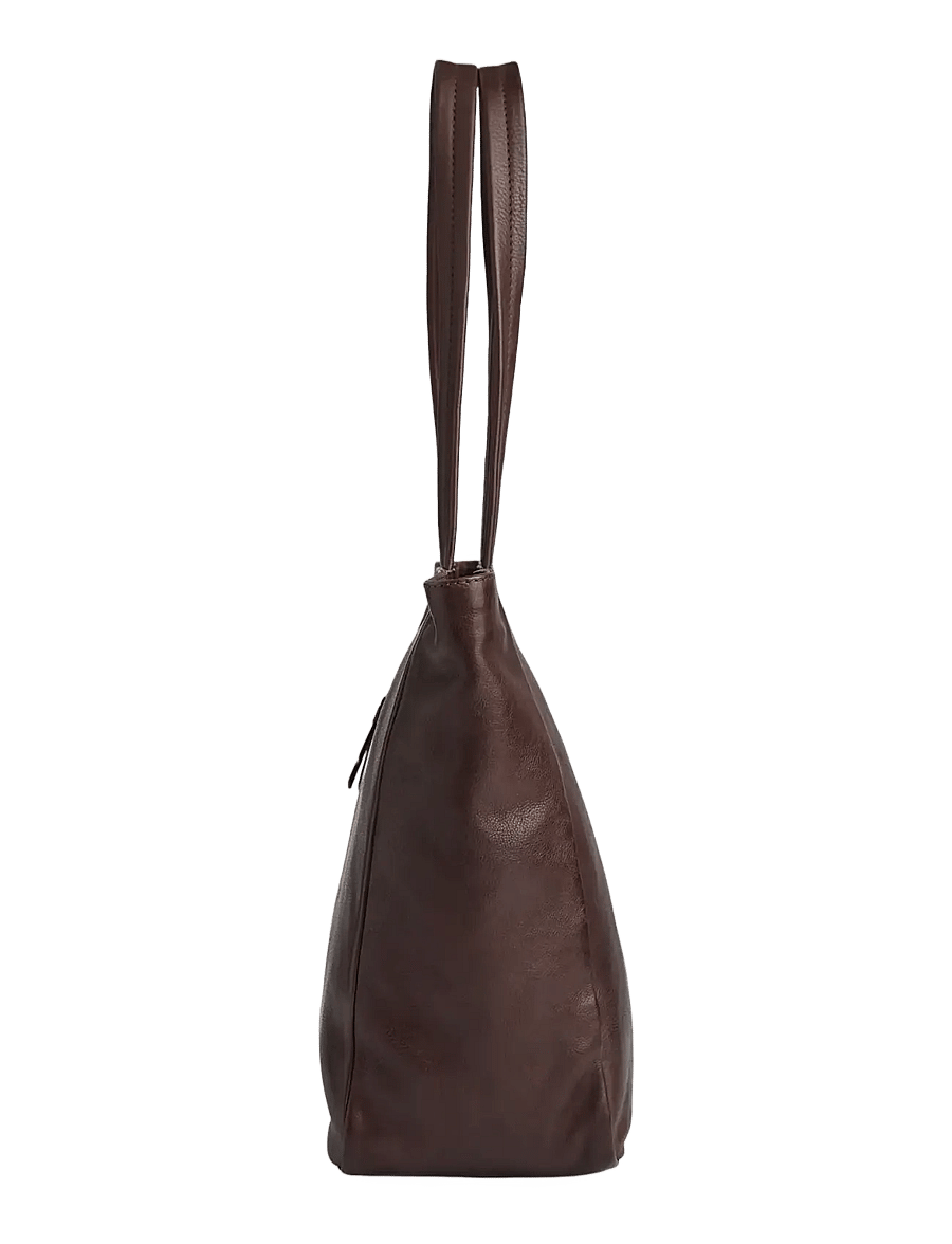 Markberg - EmberMBG Shopper, Soft Vintage - totes - chocolate brown w/br. gold - 3