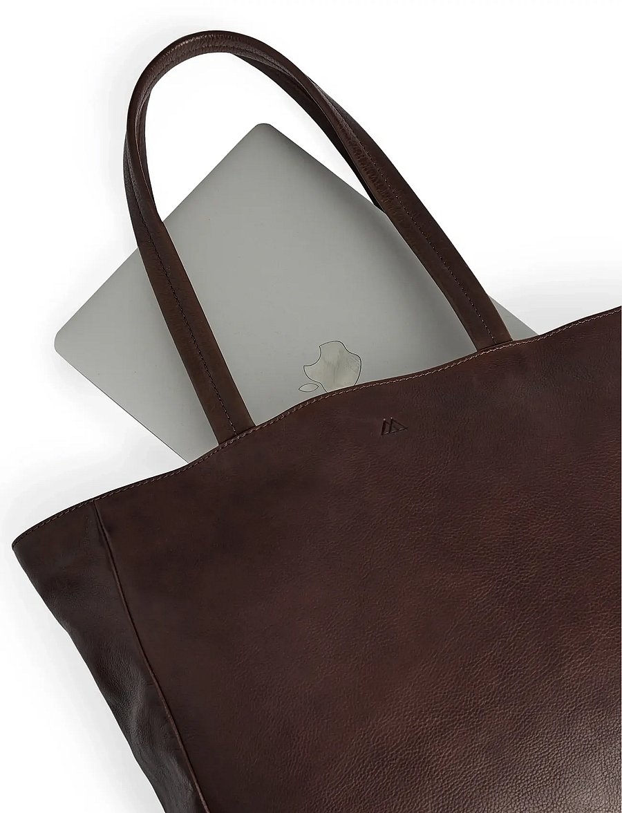 Markberg - EmberMBG Shopper, Soft Vintage - totes - chocolate brown w/br. gold - 5