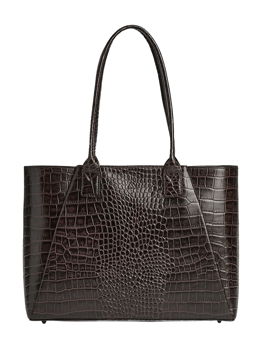 Markberg - SayaMBG Work Bag, Croco - tote bags - espresso brown - 0