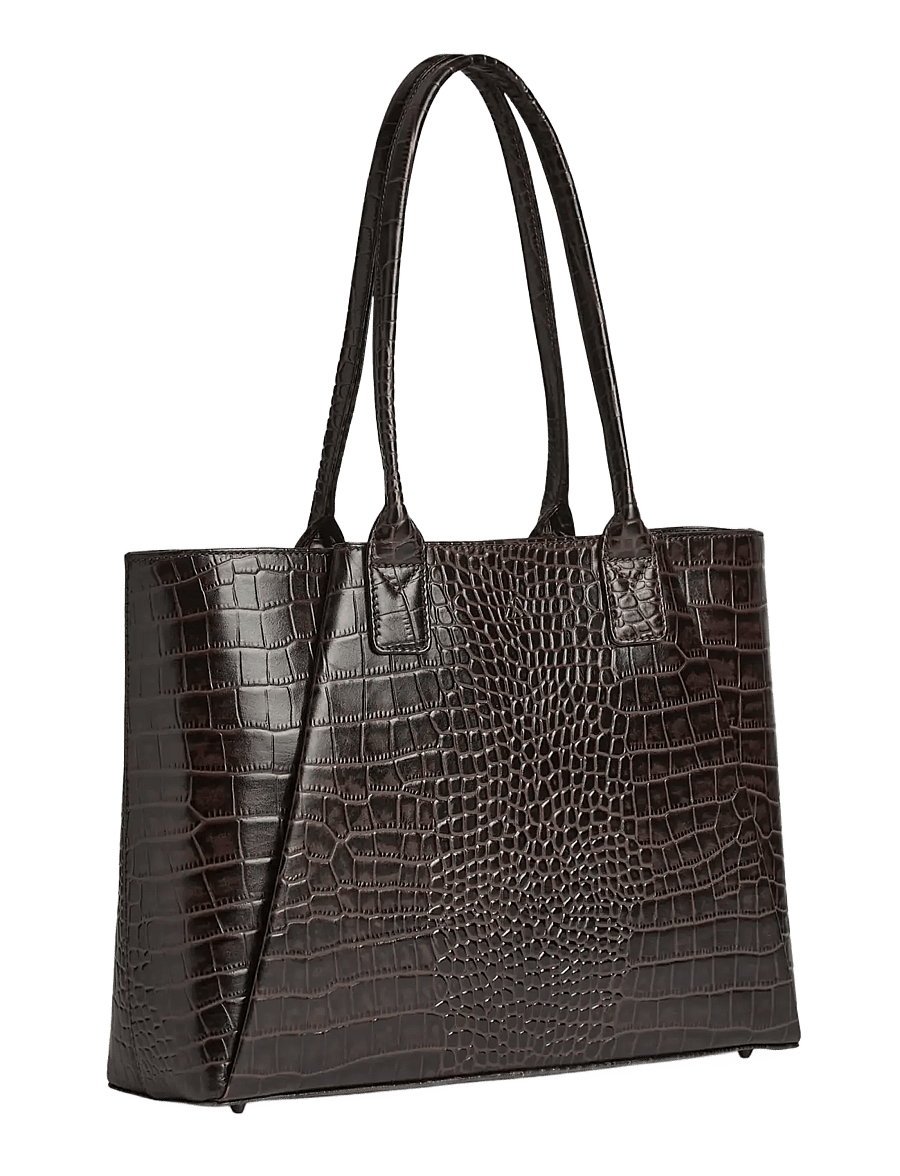 Markberg - SayaMBG Work Bag, Croco - tote bags - espresso brown - 1