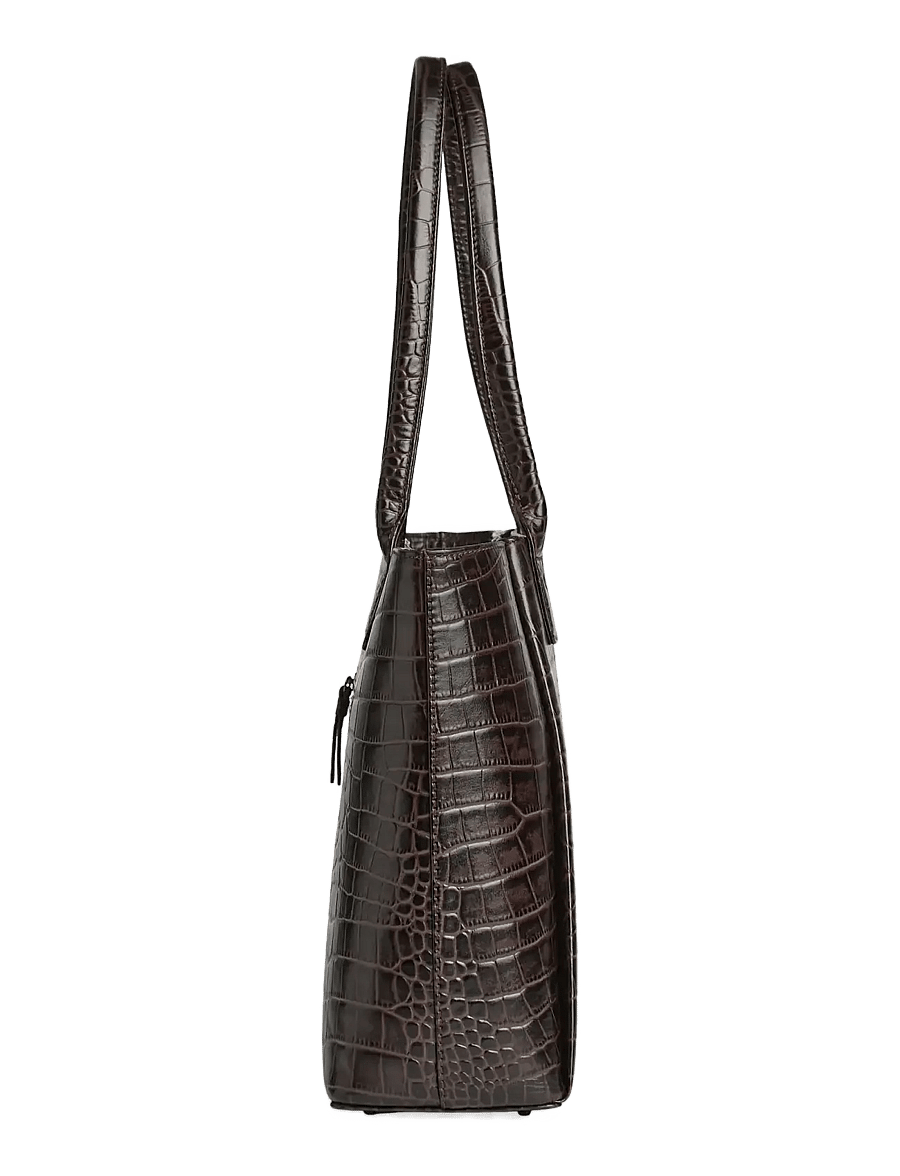Markberg - SayaMBG Work Bag, Croco - tote bags - espresso brown - 2