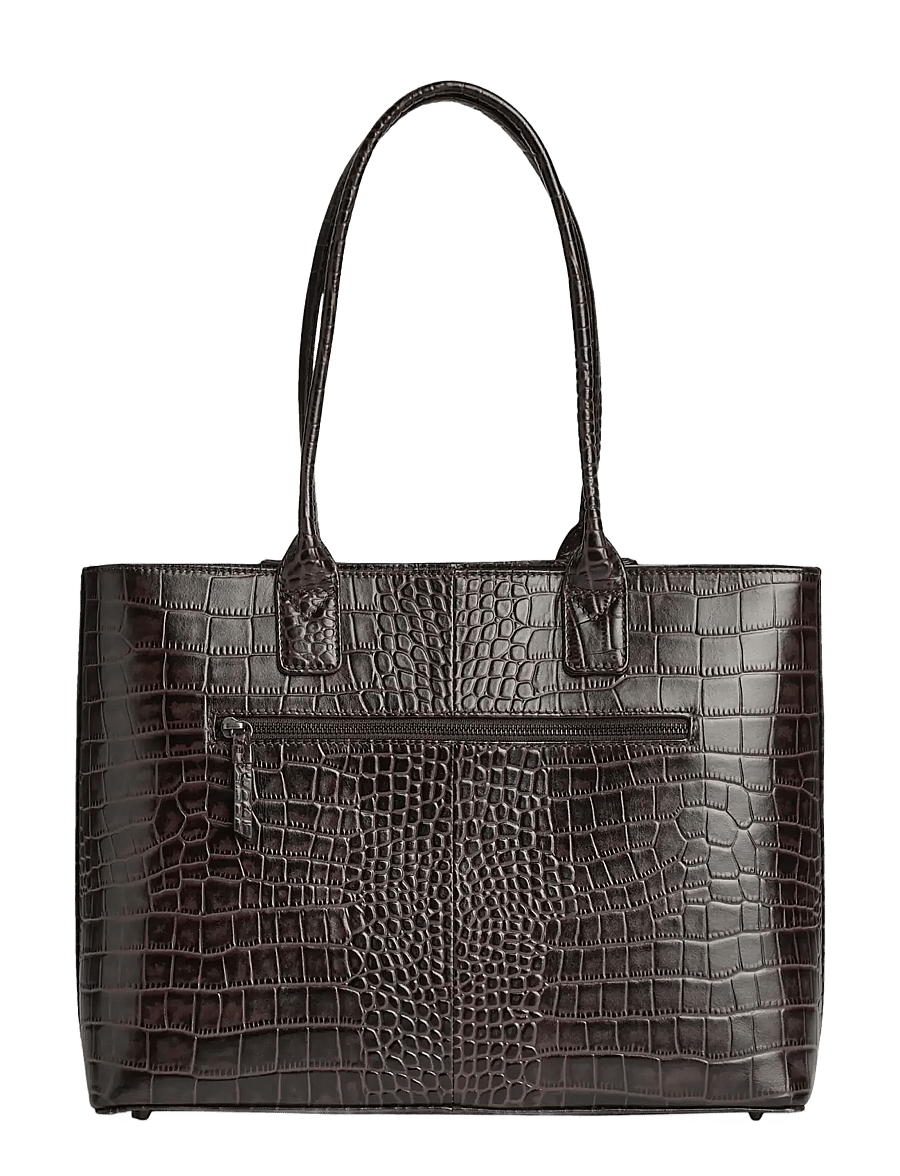 Markberg - SayaMBG Work Bag, Croco - tote bags - espresso brown - 3