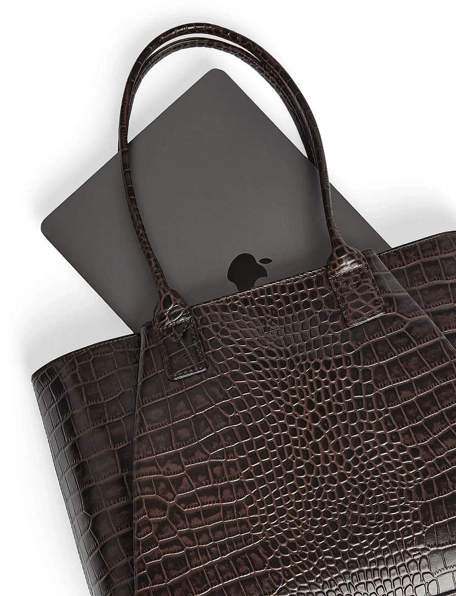 Markberg - SayaMBG Work Bag, Croco - tote bags - espresso brown - 5