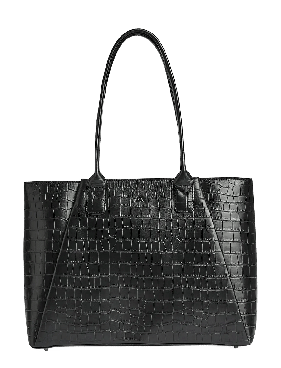 Markberg - SayaMBG Work Bag, Calm Croco - tote bags - black - 0