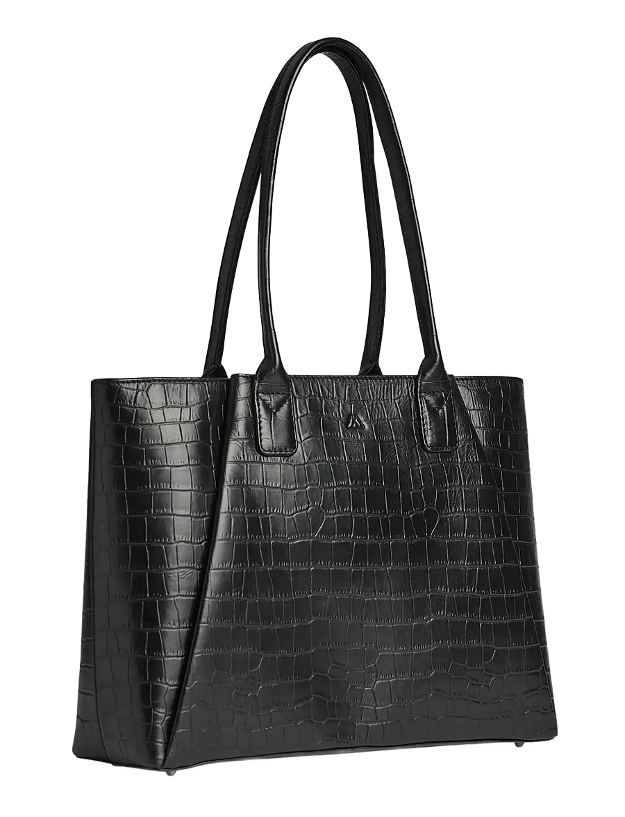 Markberg - SayaMBG Work Bag, Calm Croco - tote bags - black - 1
