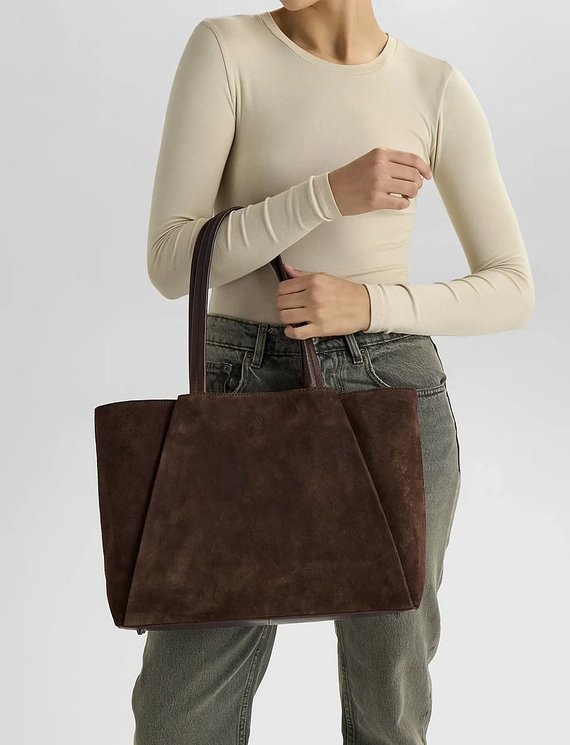 Markberg - SayaMBG Work Bag, Suede - shoppere - dark brown - 0