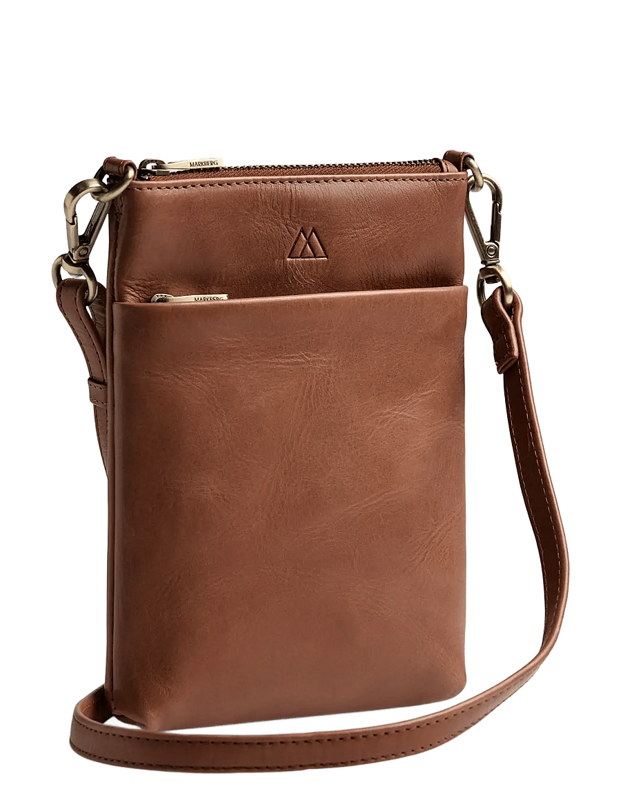 Markberg - MaiaMBG Mini Cross. Bag, Ant. - modetrends - chestnut w/br. gold - 2