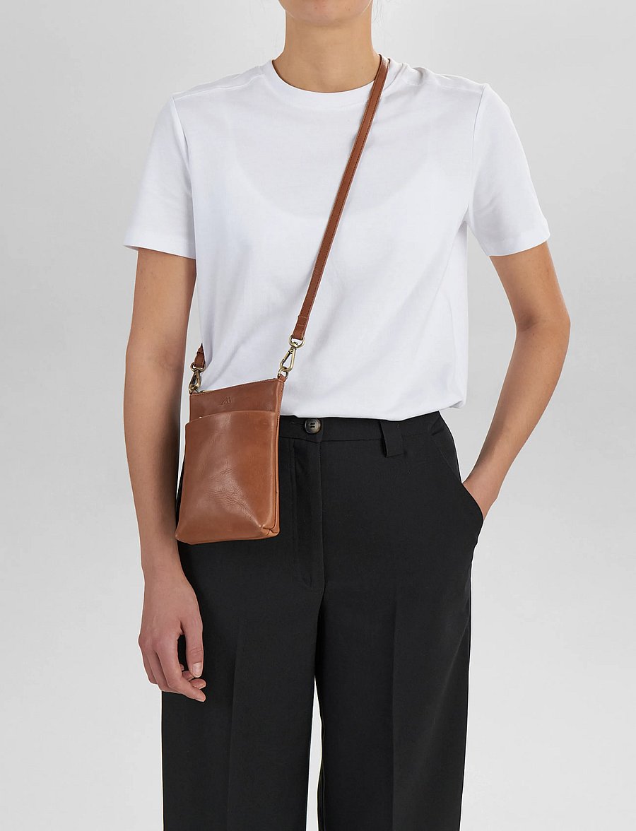 Markberg - MaiaMBG Mini Cross. Bag, Ant. - modetrends - chestnut w/br. gold - 0