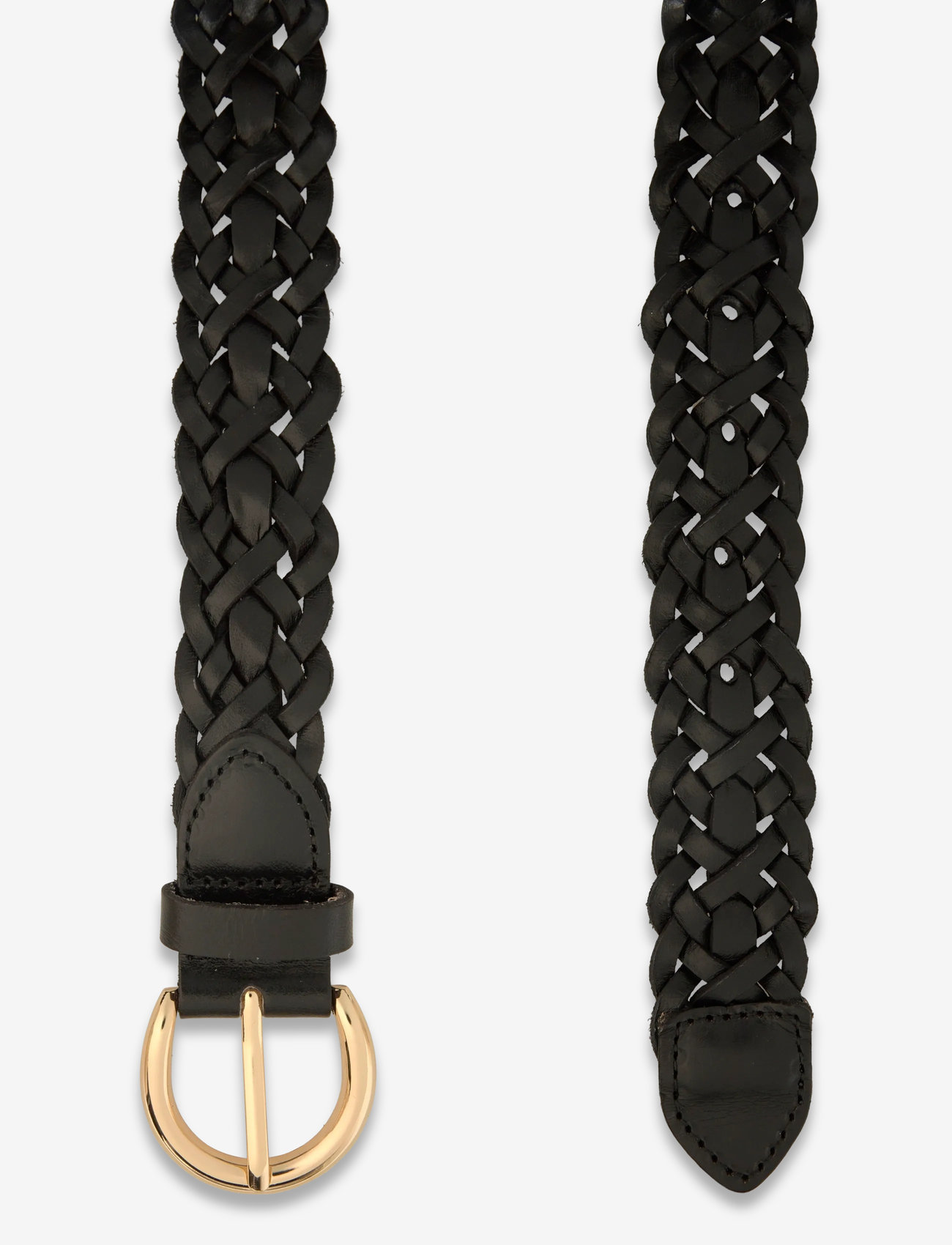Markberg - HarlynMBG Braided Belt - læderbælter - black w/gold - 2