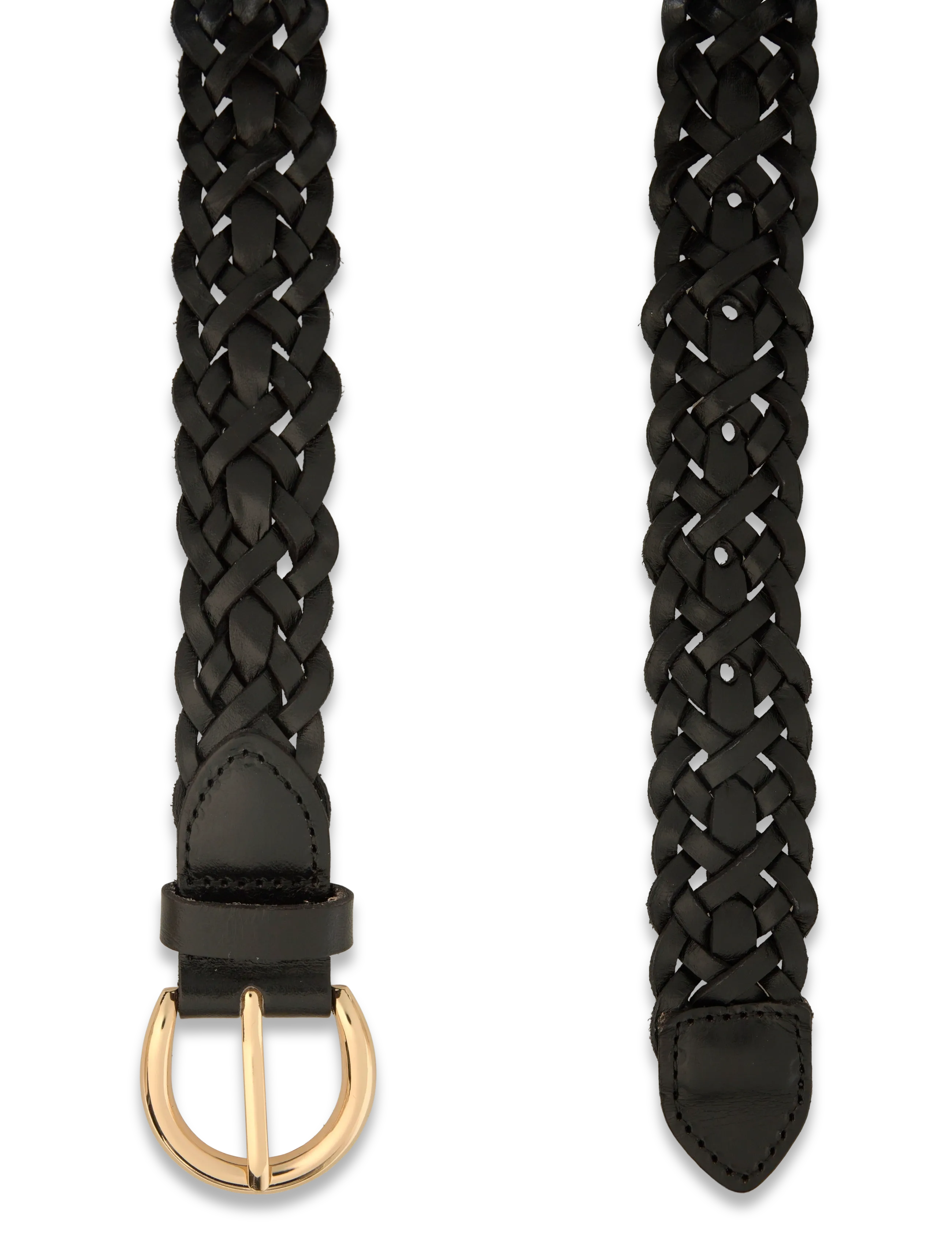 Markberg - HarlynMBG Braided Belt - läderskärp - black w/gold - 2
