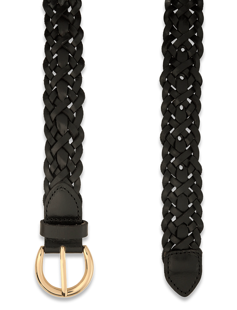 Markberg - HarlynMBG Braided Belt - ledergürtel - black w/gold - 2