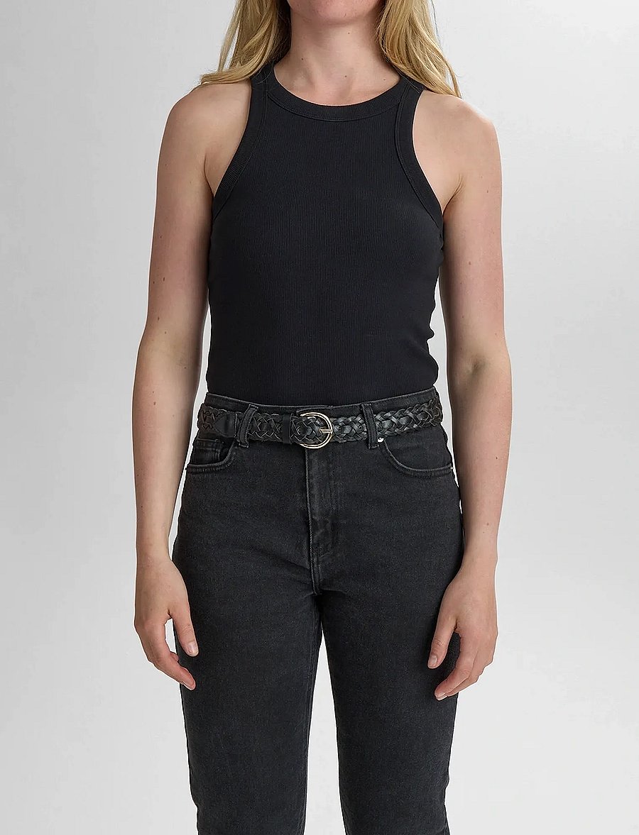 Markberg - HarlynMBG Braided Belt - ledergürtel - black w/gold - 0