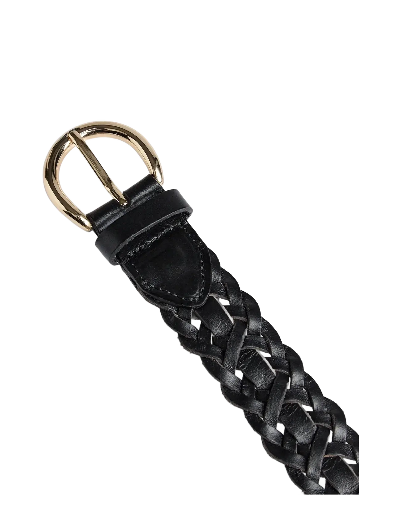 Markberg - HarlynMBG Braided Belt - läderskärp - black w/gold - 5