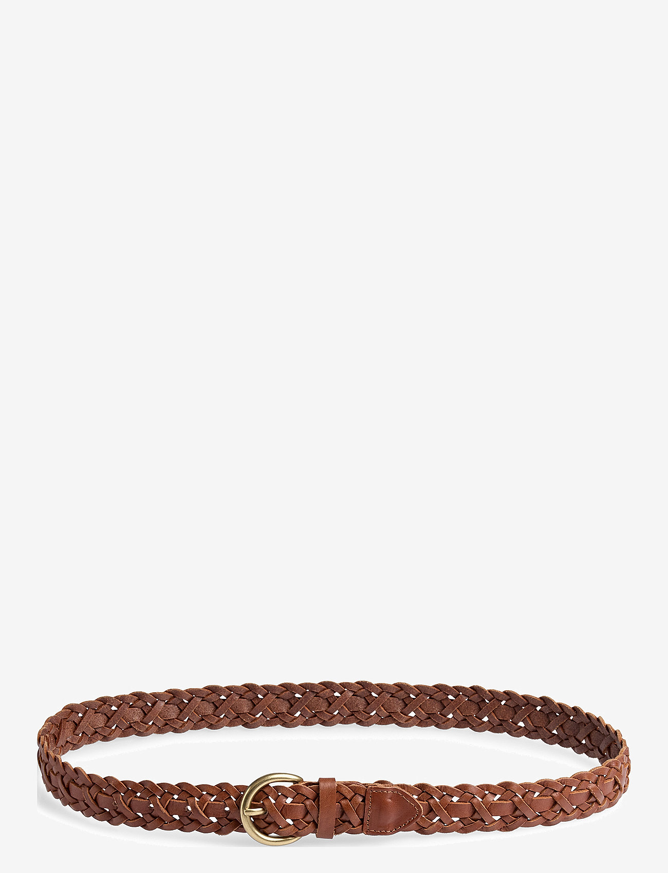 Markberg - HarlynMBG Braided Belt - flätade skärp - cognac w/br. gold - 1