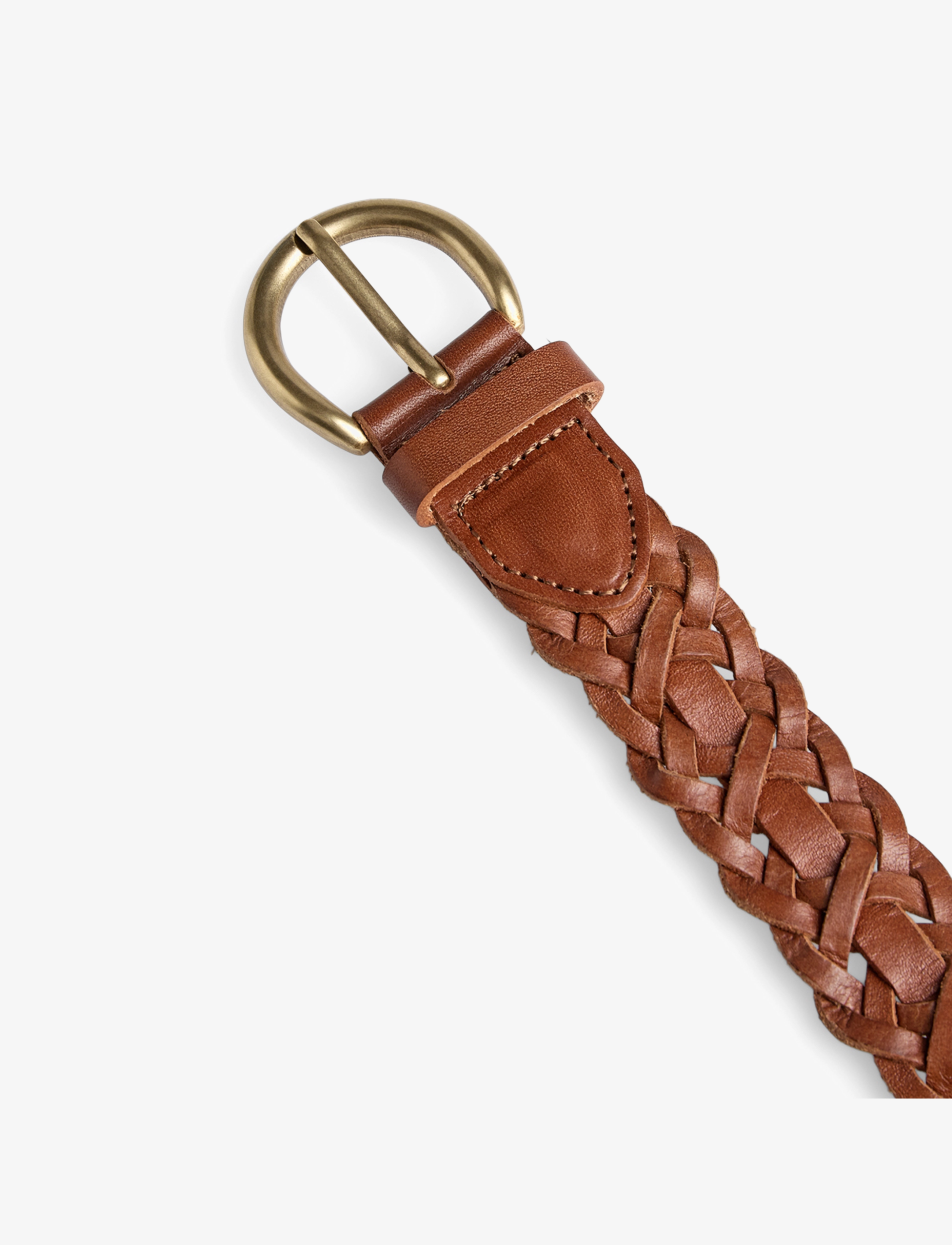Markberg - HarlynMBG Braided Belt - cognac w/br. gold - 3