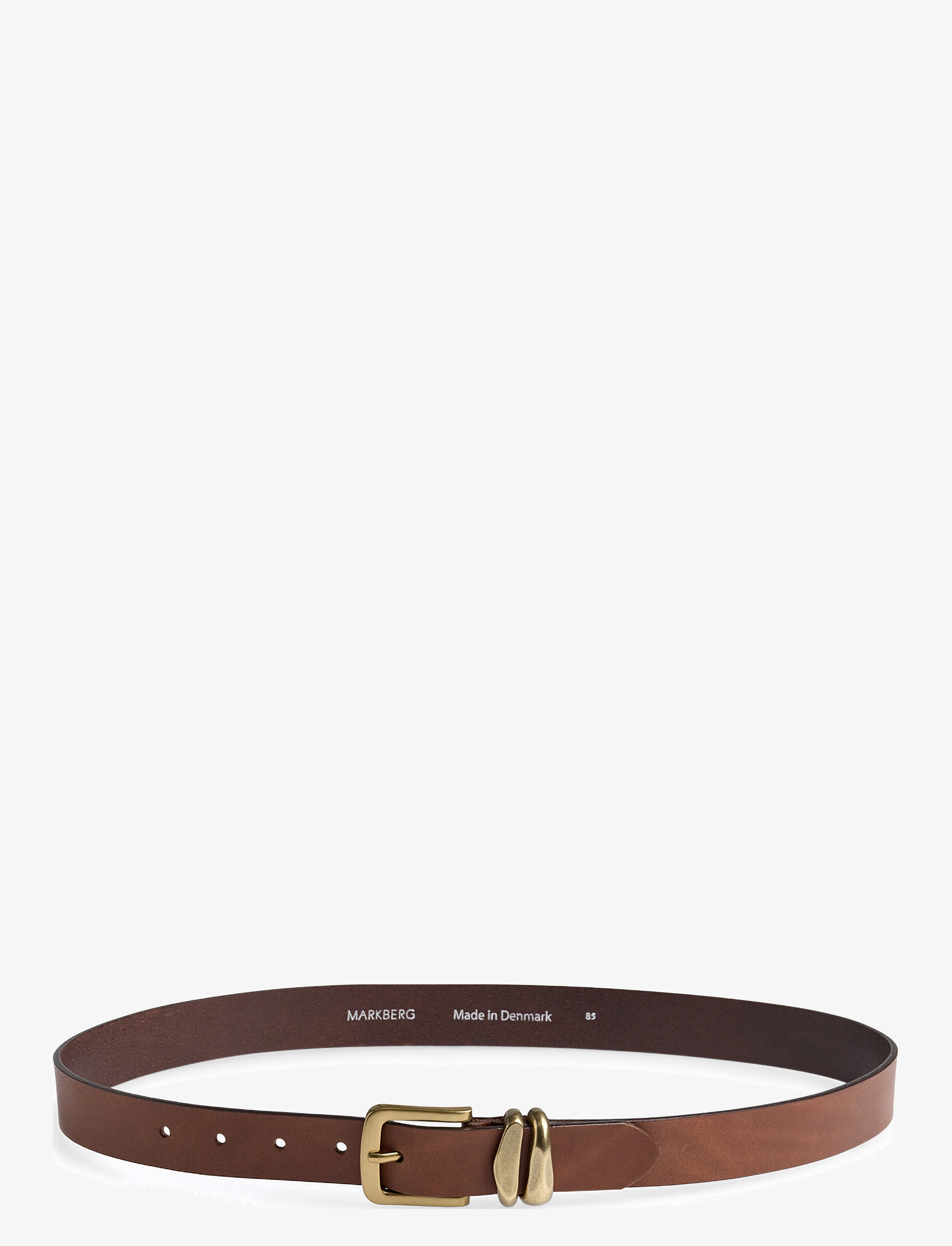 Markberg - AdleyMBG Belt - läderskärp - cognac w/br. gold - 2