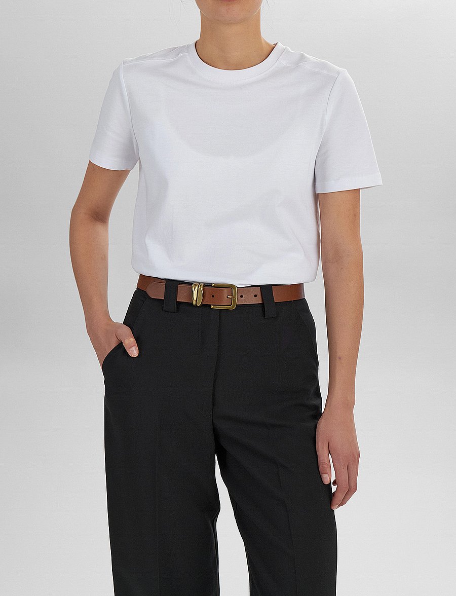 Markberg - AdleyMBG Belt - læderbælter - cognac w/br. gold - 0