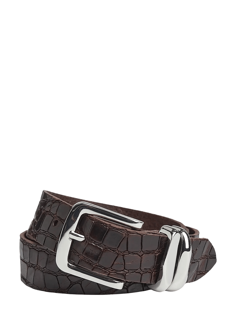 Markberg - AdleyMBG Belt, Croco - nahkrihmad - dark brown - 1