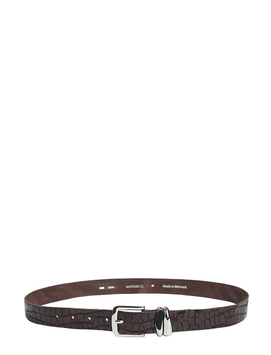 Markberg - AdleyMBG Belt, Croco - nahkrihmad - dark brown - 2