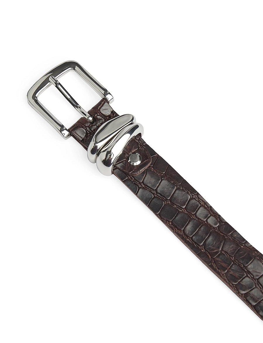 Markberg - AdleyMBG Belt, Croco - nahkrihmad - dark brown - 3