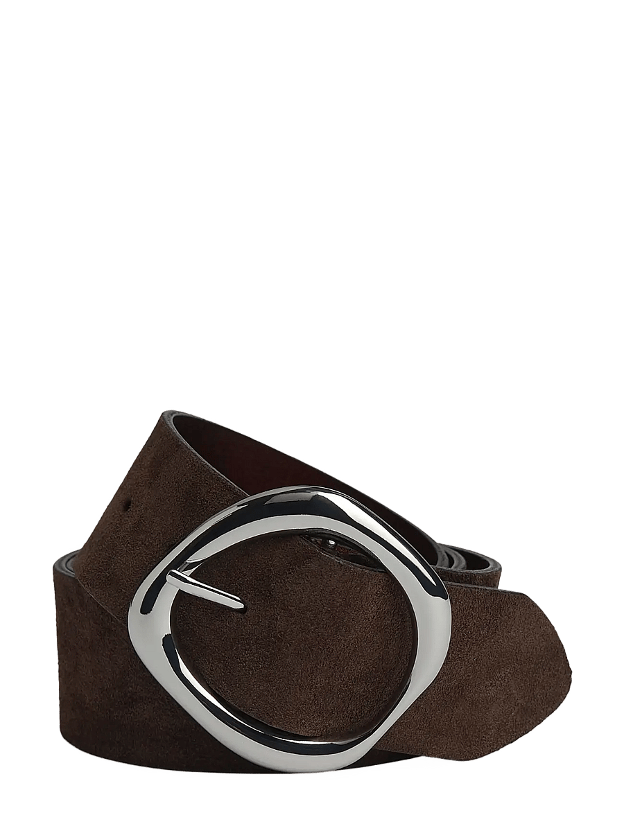 Markberg - KevaMBG Waist Belt, Suede - leather belts - dark brown - 1