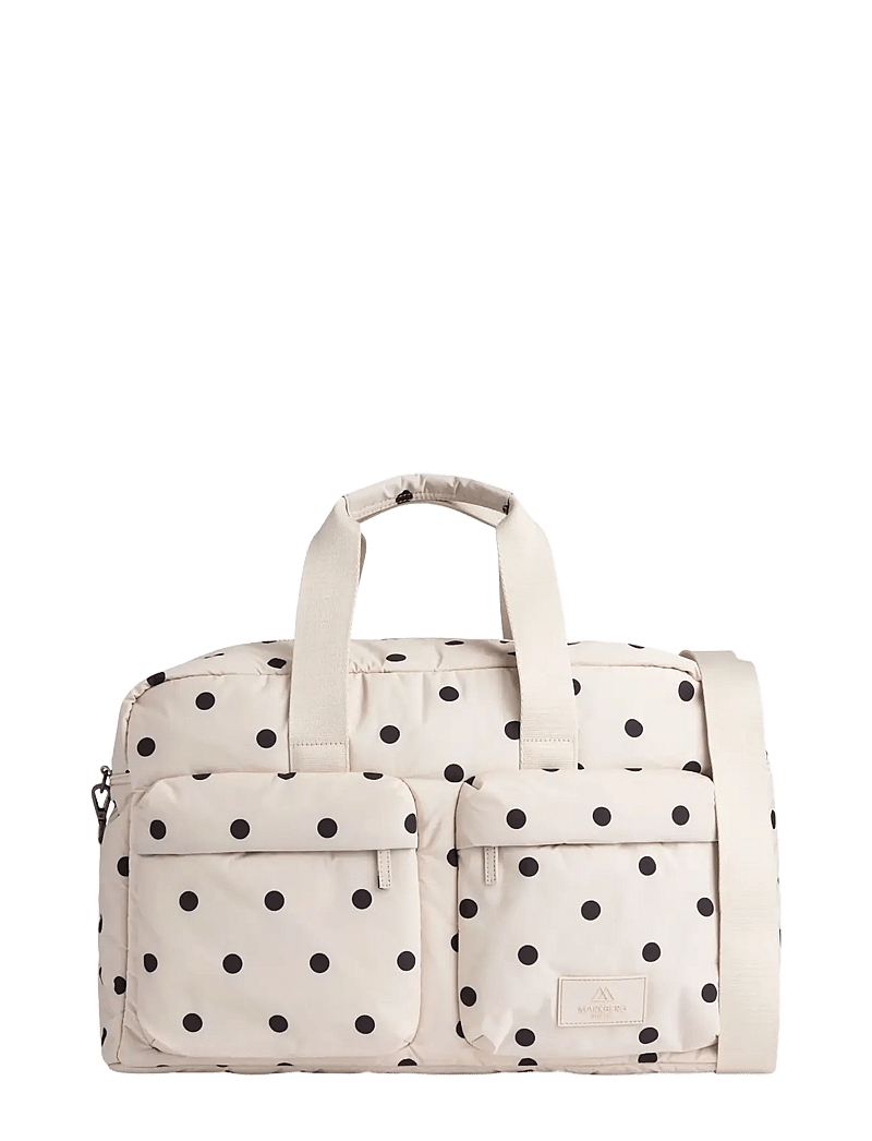 Markberg - MoreMBG Weekend Bag, Recycled - moetrendid - polka dot, creme - 0