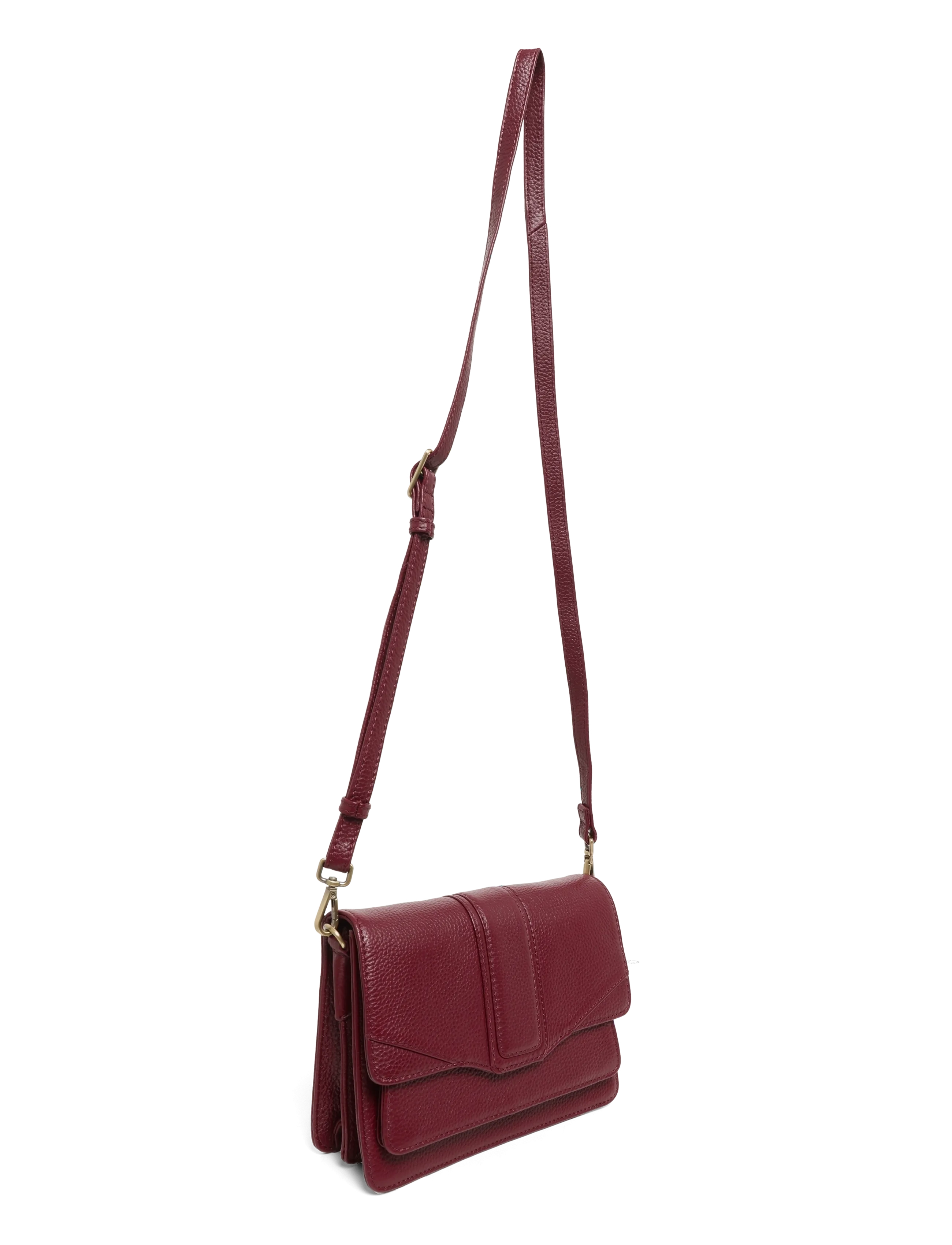 Markberg - JaneMBG Crossbody Bag, Grain - accessoires - burgundy w/br. gold - 2