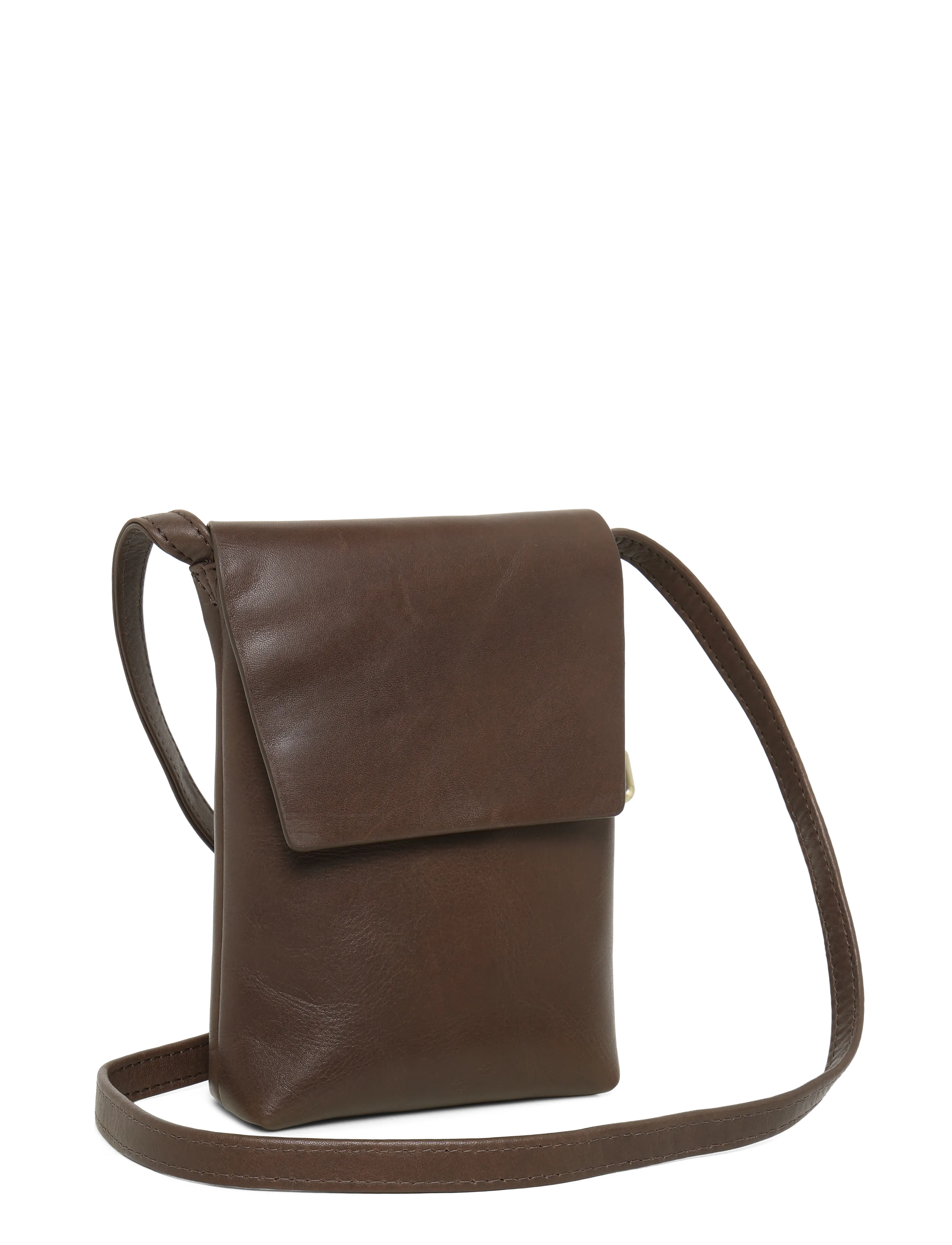 Markberg - RaveaMBG Phone Bag, Antique - accessoires - dark brown w/br. gold - 1
