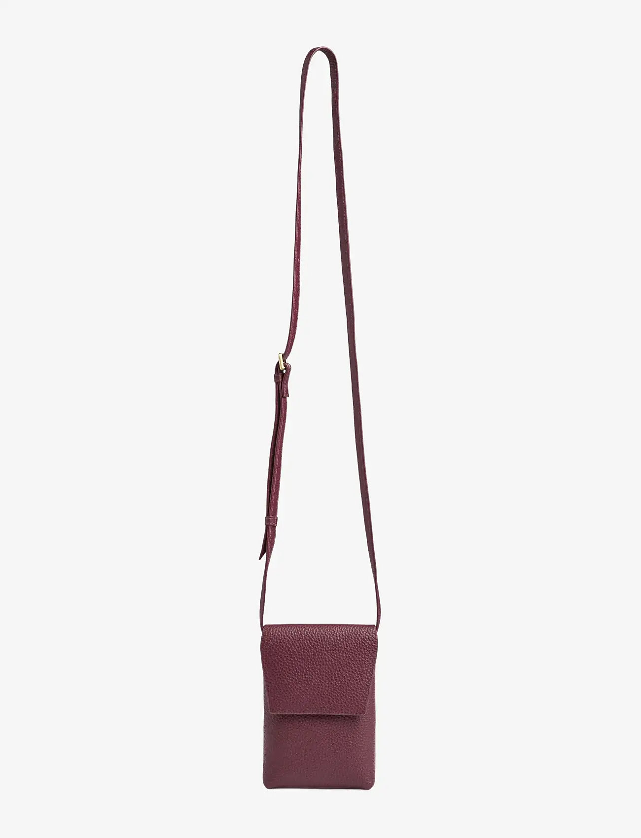 Markberg - RaveaMBG Phone Bag, Grain - mobilskal - burgundy w/br. gold - 4