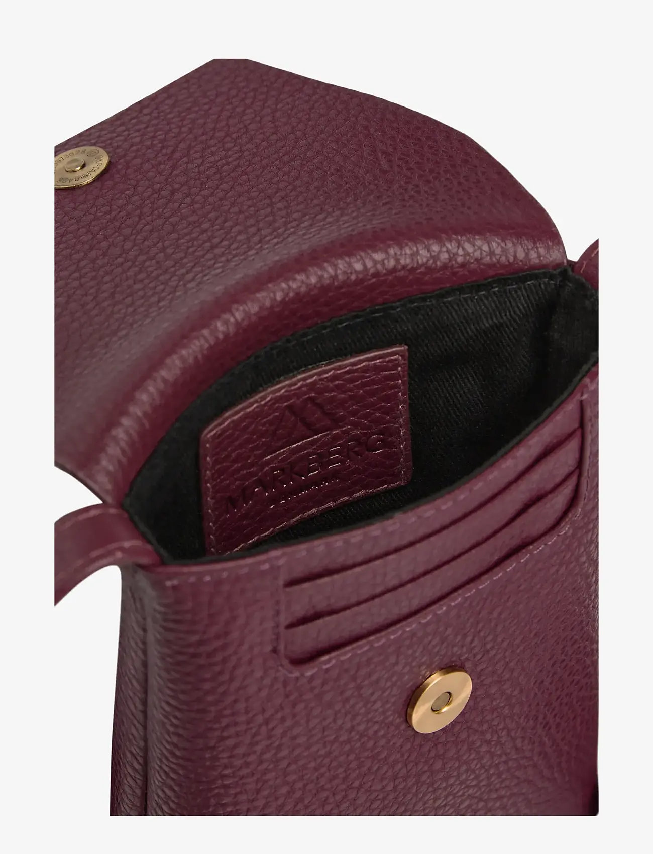 Markberg - RaveaMBG Phone Bag, Grain - mobilskal - burgundy w/br. gold - 5