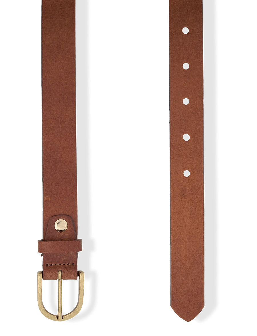 Markberg - TaylaMBG Belt - läderskärp - 226 cognac w/br. gold - 3