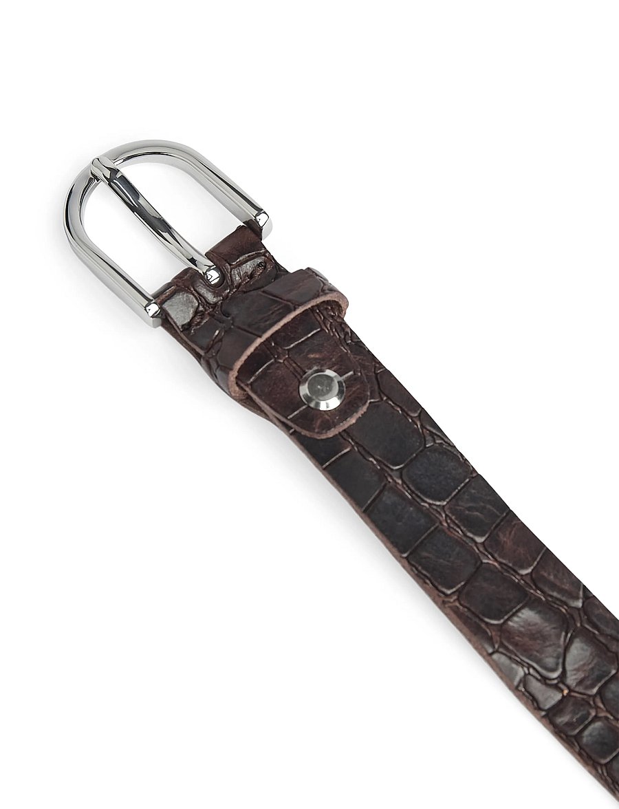 Markberg - TaylaMBG Belt, Croco - nahkrihmad - dark brown - 3
